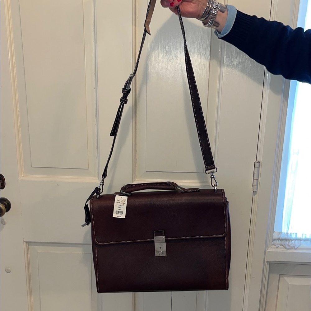 Cole Haan Brown Leather Briefcase - Picture 9 of 10